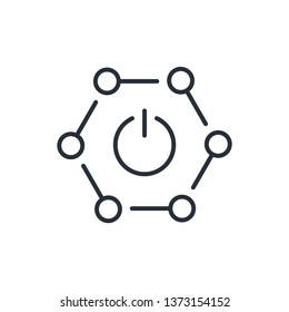 Control Panel. Multi-channel switch. Vector linear icon.