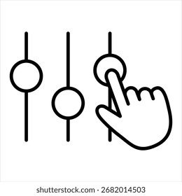 Vector de ilustración de icono de contorno del panel de control