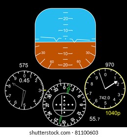 Control panel in a plane cockpit