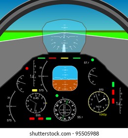 Control panel in a plane cockpit