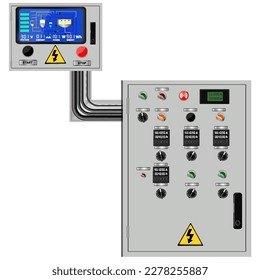 Panel de control. Panel de control de producción y control de dispositivos informáticos. Touchpad. Gráficos vectoriales	
