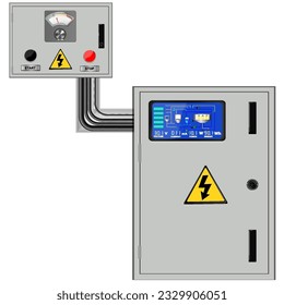 Control Panel. Production control panel and control of computer devices. Vector graphics	