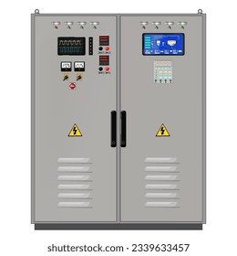 Systemsteuerung. Produktionssteuerung und Steuerung von Computergeräten. Touchpad. Vektorgrafik	