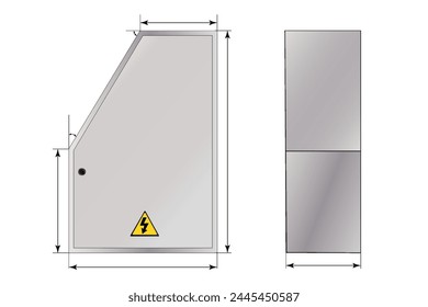 Control Panel. Production control panel and control devices. indicate the dimensions. Vector graphics