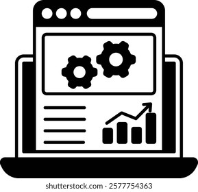 Control Panel Resource Reports vector icon design, Web hosting service Symbol, Computing machines Sign, Internet Application Management stock illustration, web server log analyzer concept