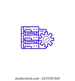 Control Panel Server Solid Icon. linear style sign for mobile concept and web design. Outline vector icon. Symbol, logo illustration. Vector