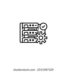 Control Panel Server Solid Icon. linear style sign for mobile concept and web design. Outline vector icon. Symbol, logo illustration. Vector