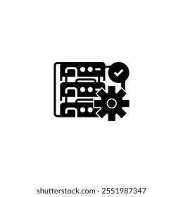 Control Panel Server Solid Icon. linear style sign for mobile concept and web design. Outline vector icon. Symbol, logo illustration. Vector