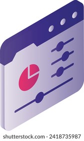 Control Panel Setting isometric Concept, Control Panel Web App Sign, Website resources stats vector icon design, Cloud computing and Web hosting services Symbol, Hosting Usage Reports illustration