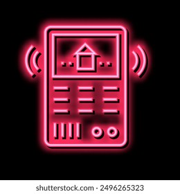 control panel smart home neon light sign vector. control panel smart home illustration