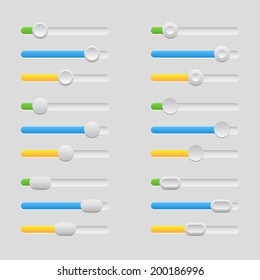 Control panel with various type of sliders