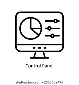 Control Panel vector  outline icon illustration. EPS 10 File.