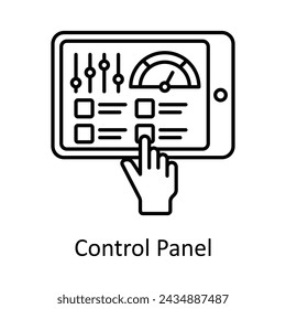 Control Panel vector outline icon design illustration. Manufacturing units symbol on White background EPS 10 File