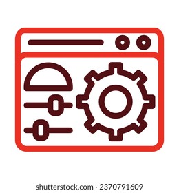 Control Panel Vector Thick Line Two Color Icons For Personal And Commercial Use.
