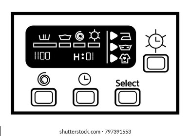 Control panel of washing machine icon