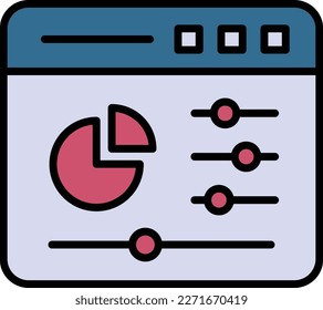 Control Panel Web App Sign, Website resources stats vector icon design, Cloud computing and Web hosting services Symbol, Control Panel Setting Concept, Hosting Usage Reports stock illustration,