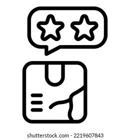 Control parcel icon outline vector. Broken return. Defect check