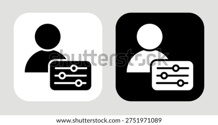 Control Preference Icon In Black and White Glyph Style
