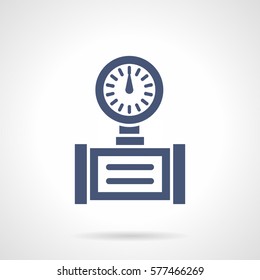 Control Of Pressure Or Temperature In Pipelines. Glyph Style Vector Icon