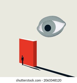 Control and privacy breaking vector concept. Symbol of data protection, manipulation, spying. Minimal design eps10 illustration.