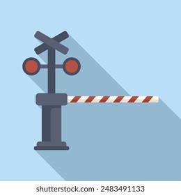 Control rail barrier icon flat vector. Direction control. Moving flash lights