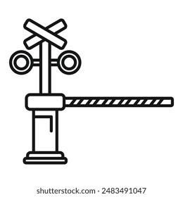 Control rail barrier icon outline vector. Direction control. Moving flash lights