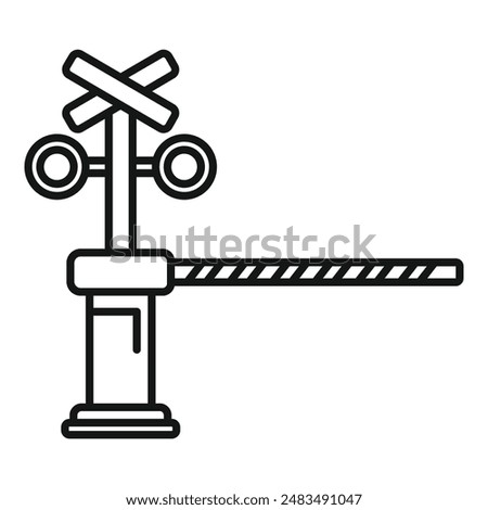 Control rail barrier icon outline vector. Direction control. Moving flash lights