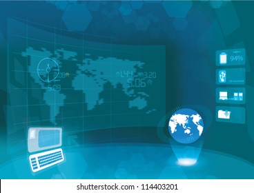 control room abstract background big screen hi technology