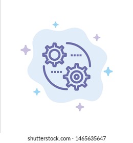 Control, Setting, Gear, Setting Blue Icon on Abstract Cloud Background. Vector Icon Template background