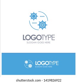 Control, Setting, Gear, Setting Blue Solid Logo with place for tagline
