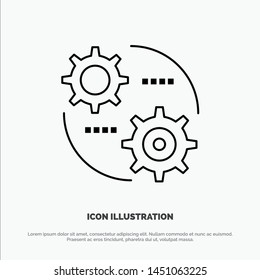 Control, Setting, Gear, Setting Line Icon Vector