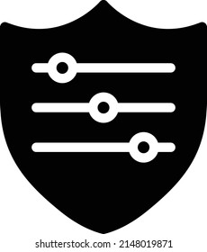 control shield Vector illustration on a transparent background.Premium quality symbols.Glyphs vector icon for concept and graphic design.