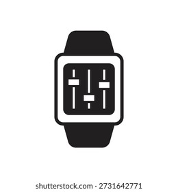 Control sliders for sound on digital wrist watch screen