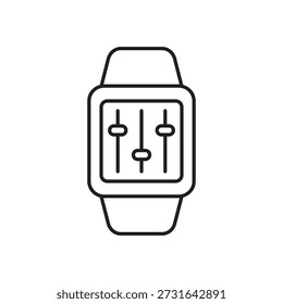 Control sliders for sound on digital wrist watch screen