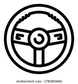 Control steering wheel icon. Outline control steering wheel vector icon for web design isolated on white background