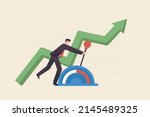 Control the stock market and investment portfolios. Changing the direction of business towards success goals. Businessman with large lever to control arrow chart