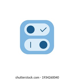 Icono de alternador de control en el icono de color, aislado en el fondo blanco 