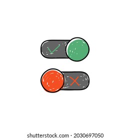 Control switch toggle icon in color icon, isolated on white background 