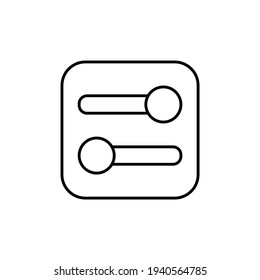 Control switch toggle icon  in flat black line style, isolated on white background 