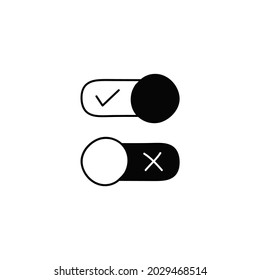 Control switch toggle icon in solid black flat shape glyph icon, isolated on white background 