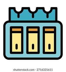 Symbol "Steuerschalter". Umrisssteuerungsschalter, Vektorsymbol, Farbe, flach, isoliert