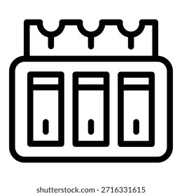 Symbol "Steuerschalter". Gliederungssteuerung schaltet Vektorsymbol für Webdesign einzeln auf weißem Hintergrund