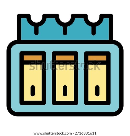 Control switches icon. Outline control switches vector icon color flat isolated