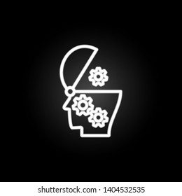 control of thoughts neon icon. Elements of intelligence set. Simple icon for websites, web design, mobile app, info graphics