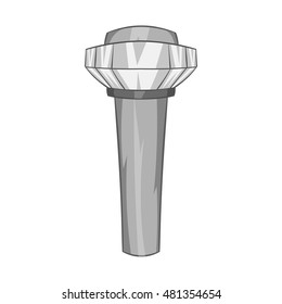 Control tower at airport icon in black monochrome style isolated on white background. Airport symbol vector illustration