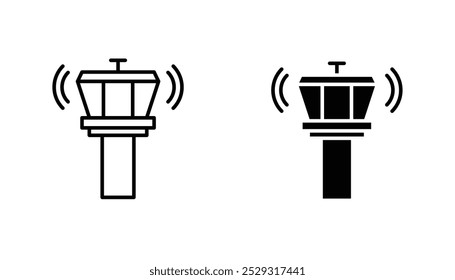 Concepto de icono de la torre de control. Vector de acciones