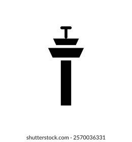 Control Tower icon Flat simple outline set