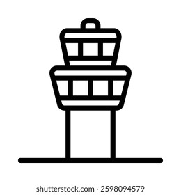 Control Tower icon illustration in line style. Perfect for website mobile app presentation. Suitable for any user interface and user experience