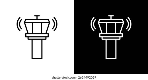 Ícone da Torre de Controle. Vetor de tipo de logotipo definido