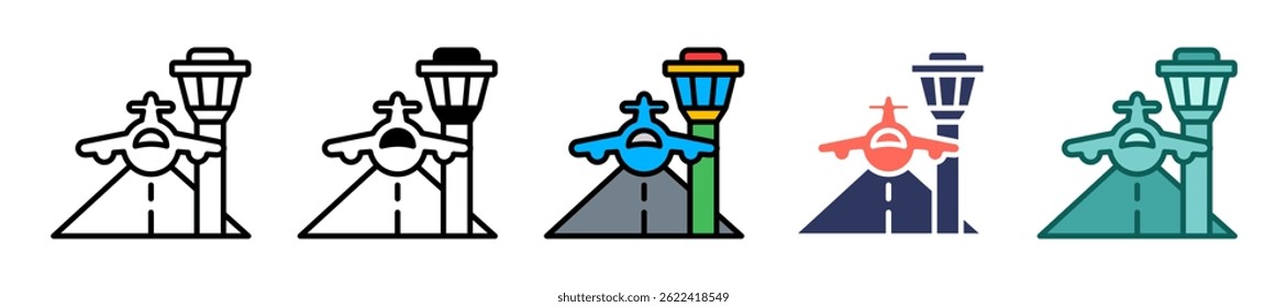 Control Tower Icon Multiple Vector Illustration